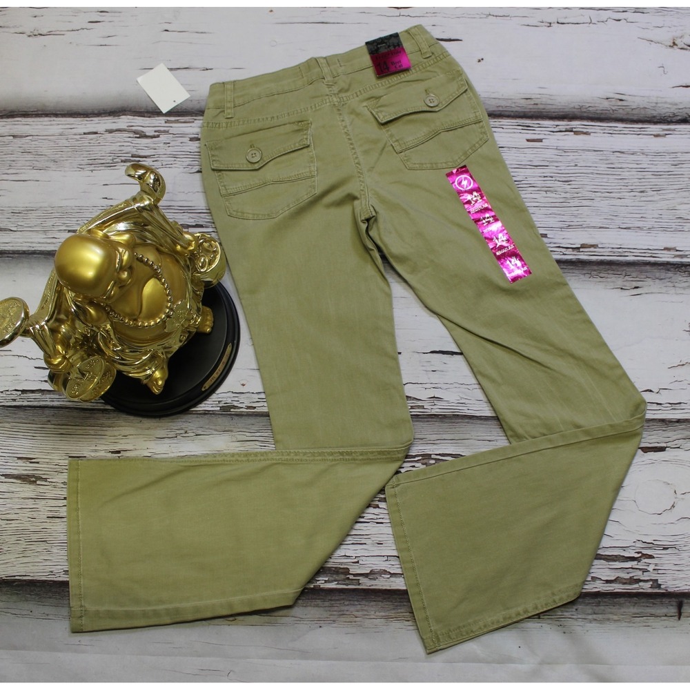 NWT Free Style Girls Jeans Size 14 26x30 Bootcut Stretch Cotton Beige High Waist